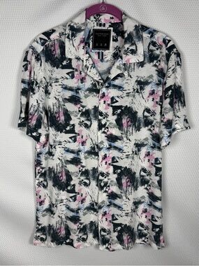 Cactus Man Ricky Singh Sz Small Abstract Brushstroke Button-Up  Men’s Shirt